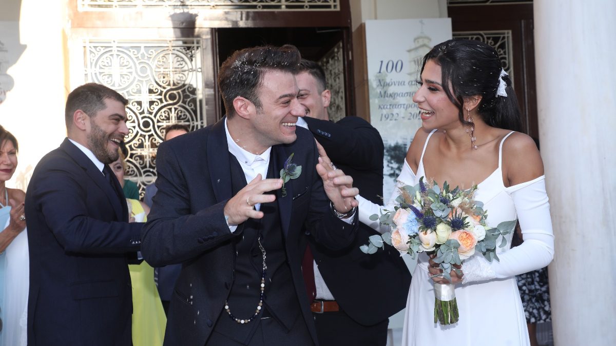 Ο Γαβαλάς και η Κοντογεώργη στον γάμο τους