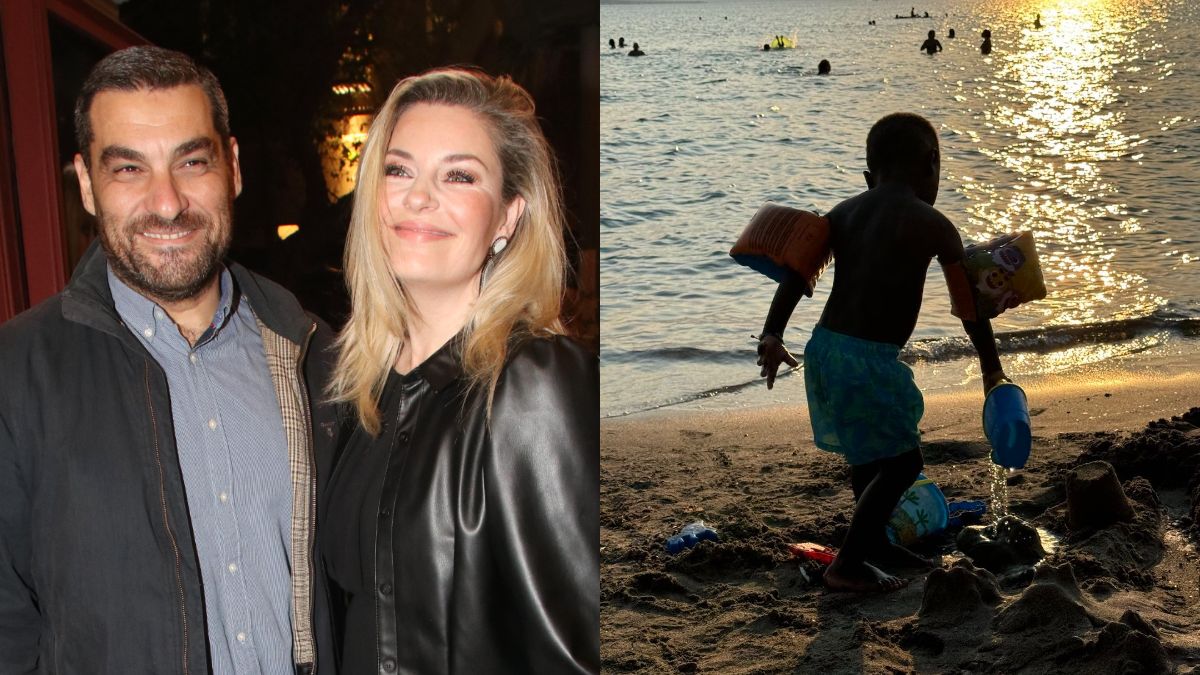 Η Ελισάβετ Μουτάφη με τον Μάνο Νιφλή και τον γιο τους