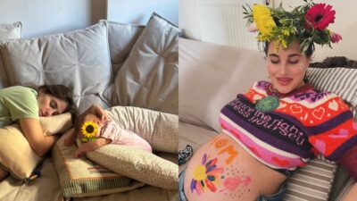 Η Παυλίνα Βουλγαράκη με την κόρη της και έγκυος