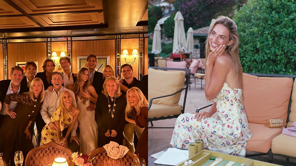 Η Μαρί Σαντάλ με την οικογένειά της στο τραπέζι για τον αρραβώνα της ανιψιάς της