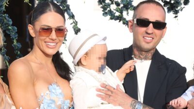 Η Έλενα Τσαγκρινού και ο DJ Stephan στη βάφτιση του γιου τους