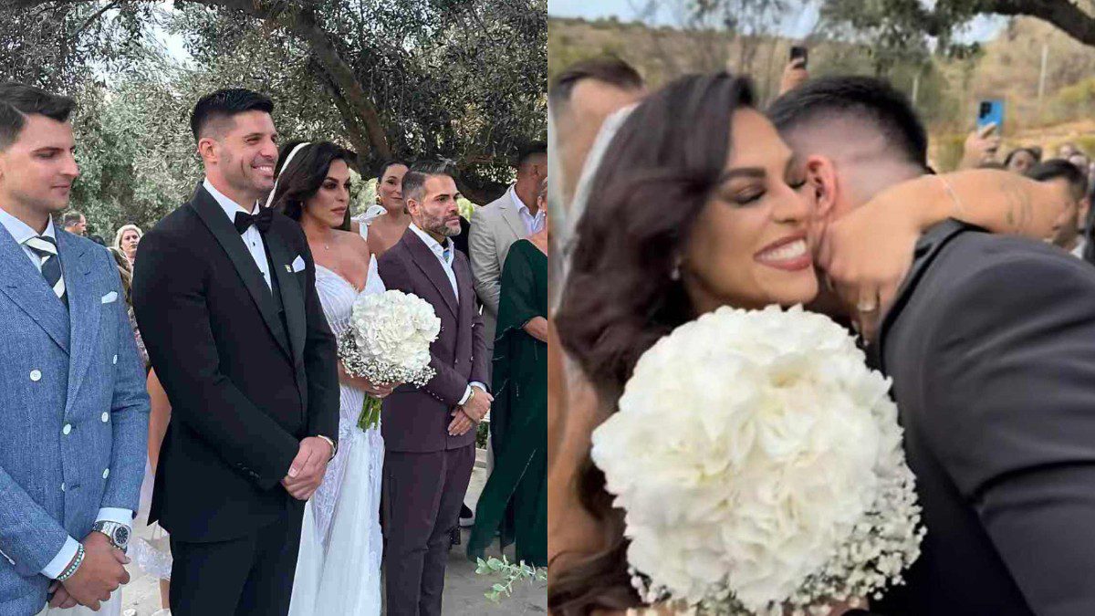 Ο Ηλίας Δρούλιας στον γάμο του με τη σύζυγό του