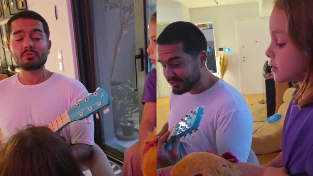 Ο Χρήστος Μάστορας με την βαφτιστήρα του και την αδερφή της