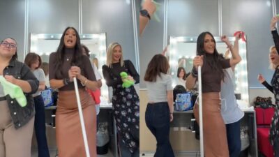 Η Ανθή Βούλγαρη στο καμαρίνι της στο MEGA