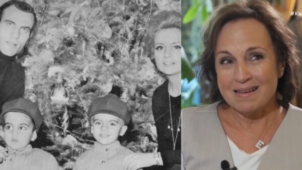 Η Ευαγγελία Δομάζου και η οικογένειά της σε παλιά ασπρόμαυρη φωτογραφία