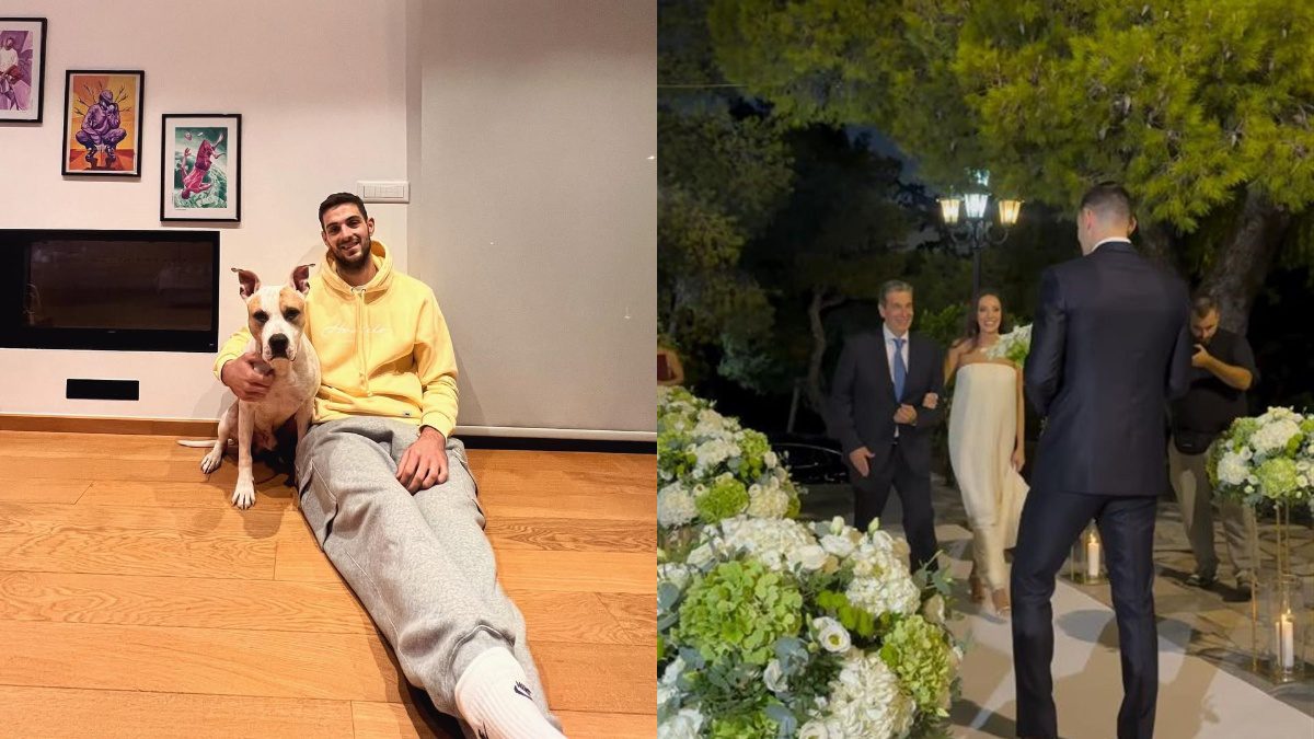 Ο Ιωάννας Παπαπέτρου με τον σκύλο του και στον γάμο του