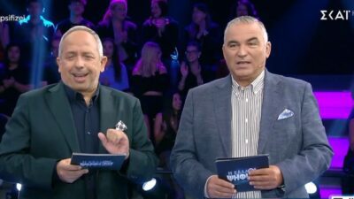 Ο Χρήστος Κούτρας και ο Γιάννης Ντσούνος στην πρεμιέρα του Η Ελλάδα ψηφίζει