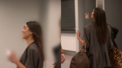 Η Μελίνα Νικολαΐδη στο αεροδρόμιο