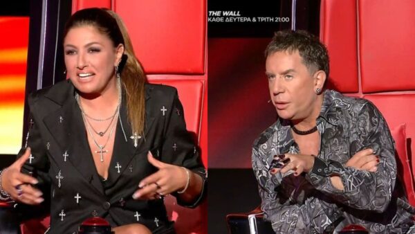 Η Έλενα Παπαρίζου και ο Γιώργος Μαζωνάκης στο The Voice