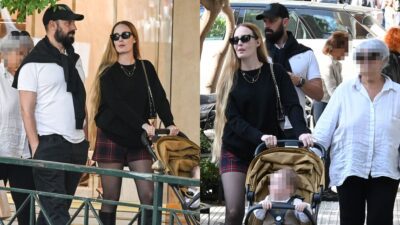 Η Αντωνία Καλλιμούκου με τον Νίκο Παραδείση και τον γιο τους