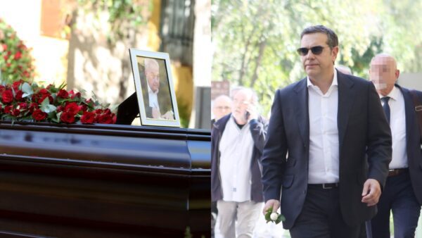 Ο Αλέξης Τσίπρας στην κηδεία του Αλέκου Φλαμπουράρη