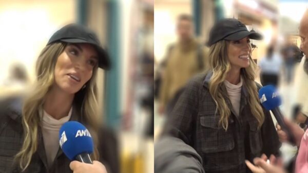 Η Αθηνά Οικονομάκου στο αεροδρόμιο