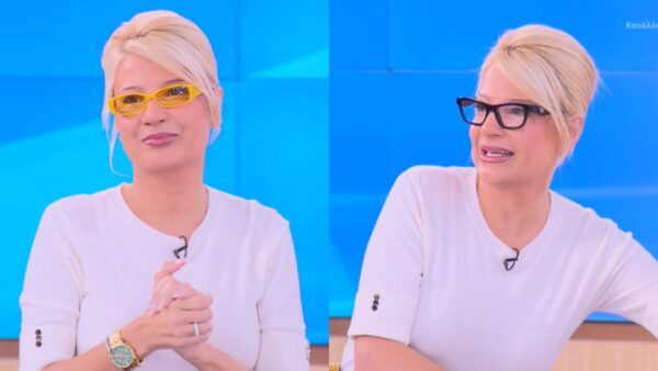 Η Φαίη Σκορδά με γυαλιά