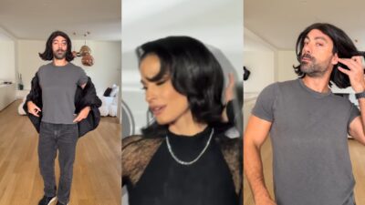 Ο Σάκης Τανιμανίδης και η Χριστίνα Μπόμπα με περούκα