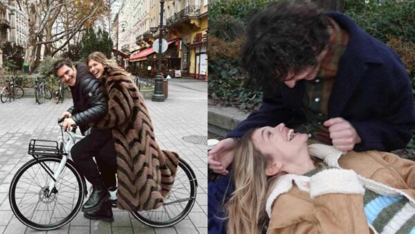 Η Κλέλια Ανδριολάτου και ο Χριστόφορος Παπακαλιάτης backstage Maestro