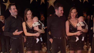 Η Δώρα Παντέλη με τον σύζυγό της και τον γιο τους στο πάρτι γενεθλίων της