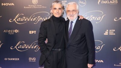 Αντώνης Μυριαγκός-Γιάννης Σμαραγδής στην πρεμιέρα της ταινίας Καποδίστριας