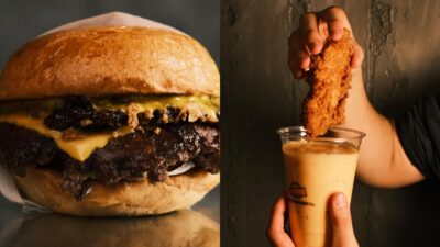 μπέργκερ και κοτόπουλο