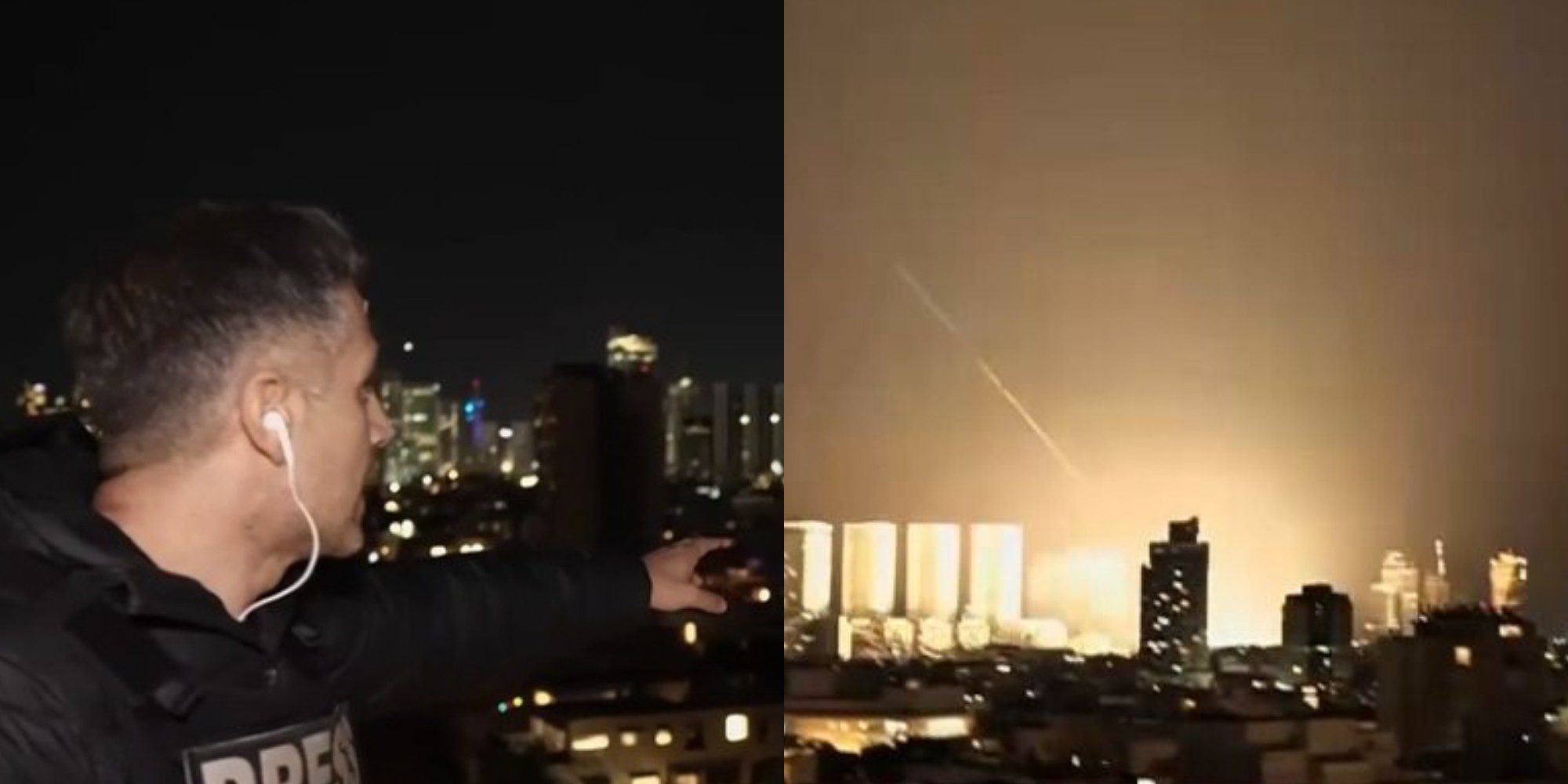 Η στιγμή που πέφτει πύραυλος στο Τελ Αβίβ